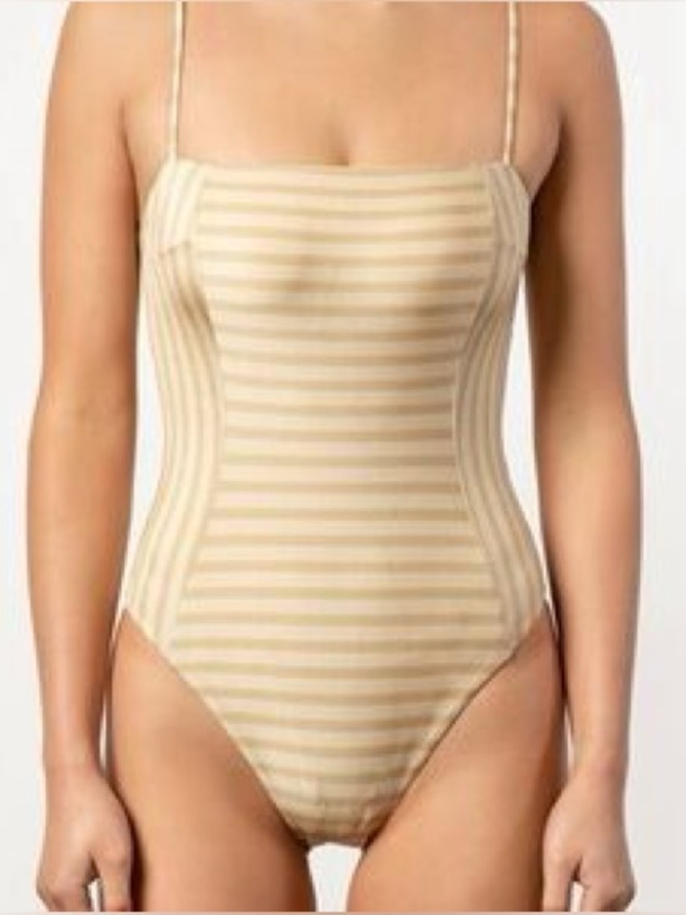 TIGERLILY SWIM | Verena Sloane gold taupe stripe | size small